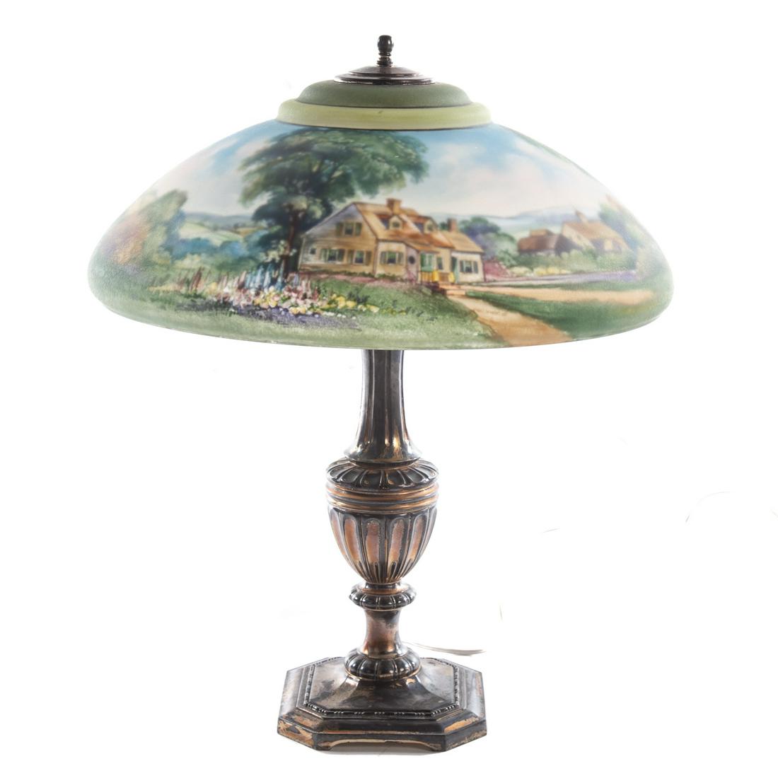 Pairpoint Reverse Painted Glass Shade Antique Reverse Painted Glass Shade