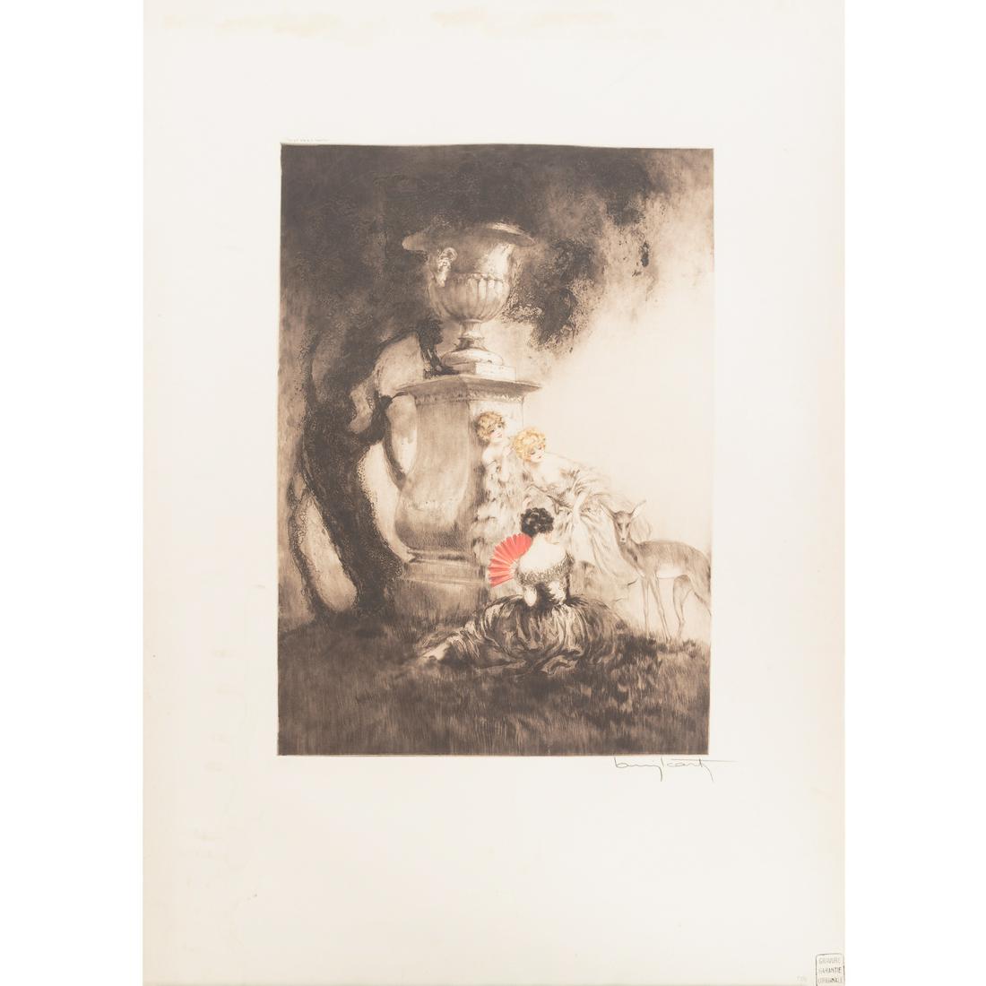 Louis Icart. Women With Deer (1 of 3)