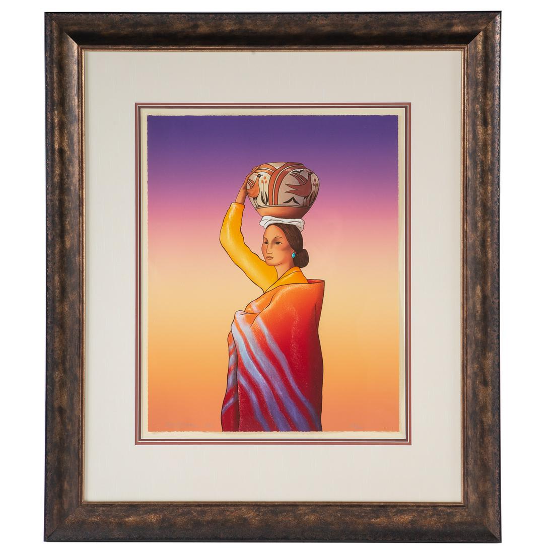 R. C. Gorman. Woman Carrying Pot On Her Head (1 of 4)