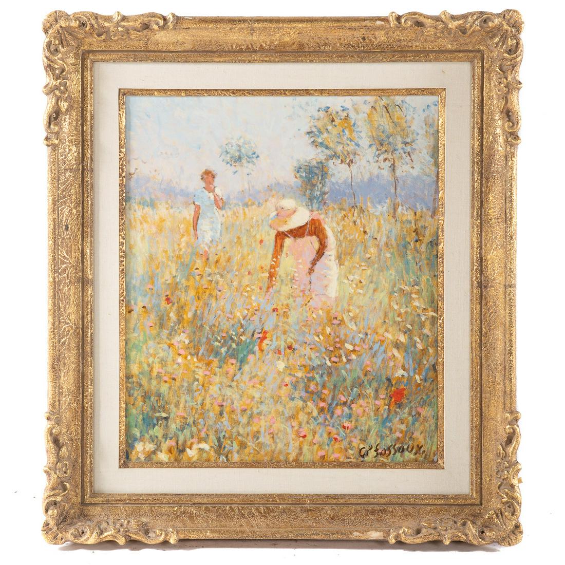 Claude Fossoux. Two Ladies In A Field Of Flowers (1 of 3)