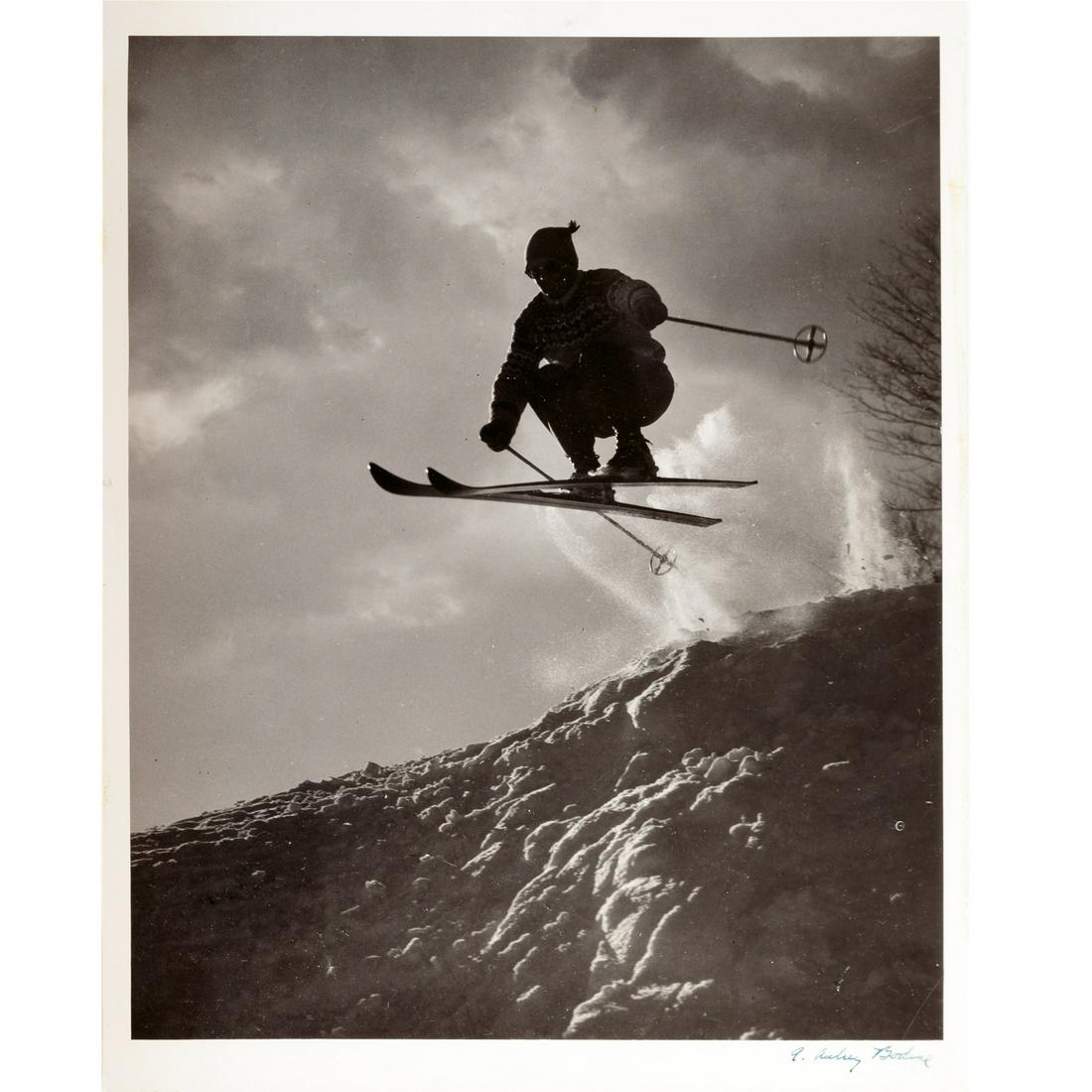 A. Aubrey Bodine. "Catching Air": (American, 1906-1970). Gelatin silver print, signed "A. Aubrey Bodine" lr, photographer stamp on verso, 14 x 11 in., unframed.