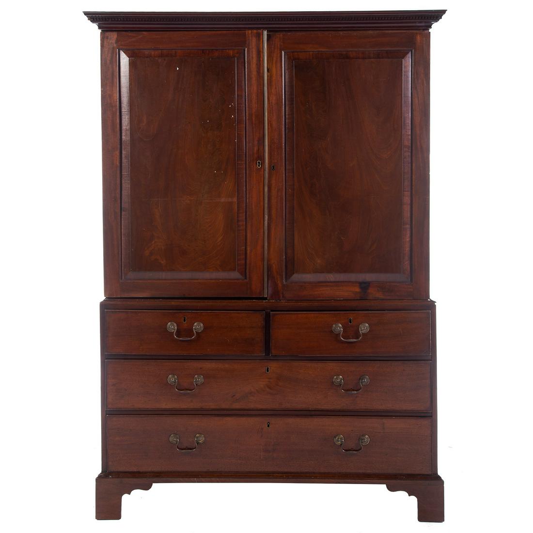 George III Mahogany Linen Press (1 of 5)
