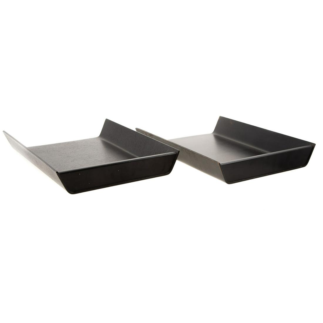 Pair Florence Knoll Ebonized Bentwood Letter Trays (1 of 8)