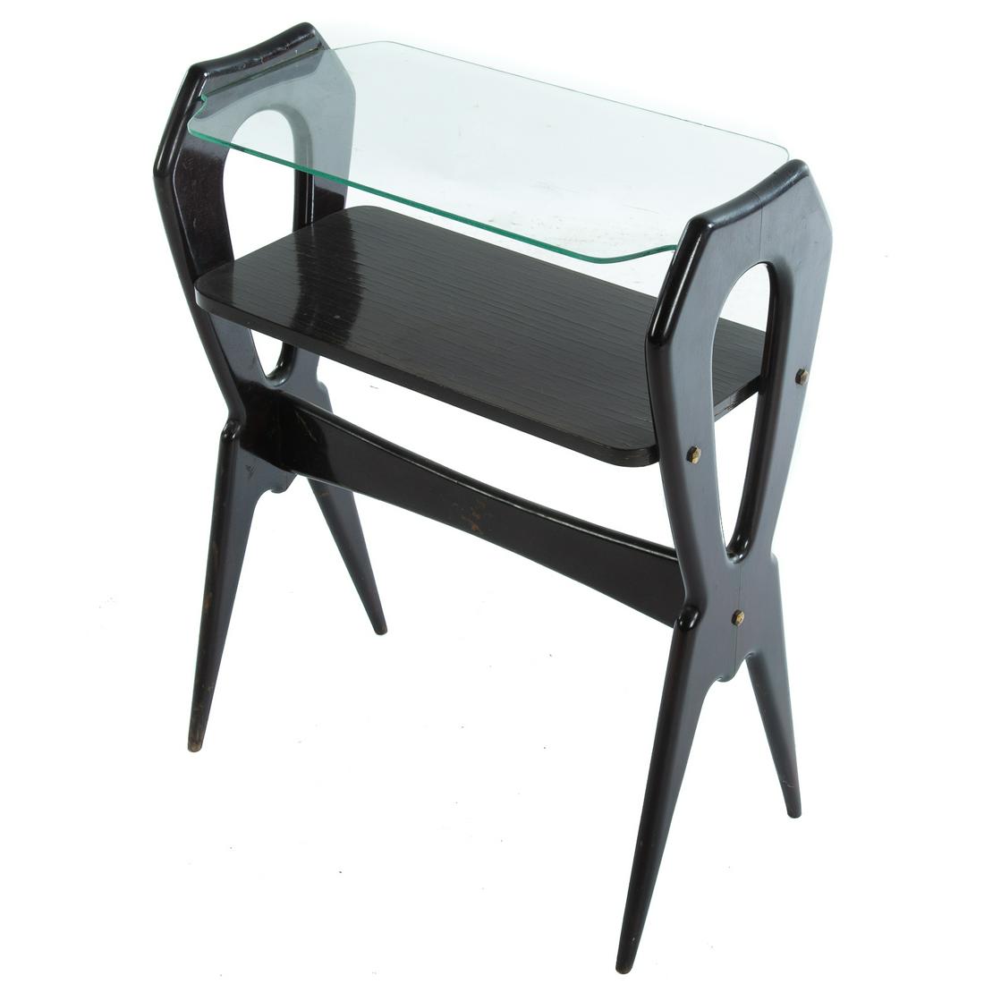 Italian Modern Painted Wood/ Glass Side Table (1 of 4)