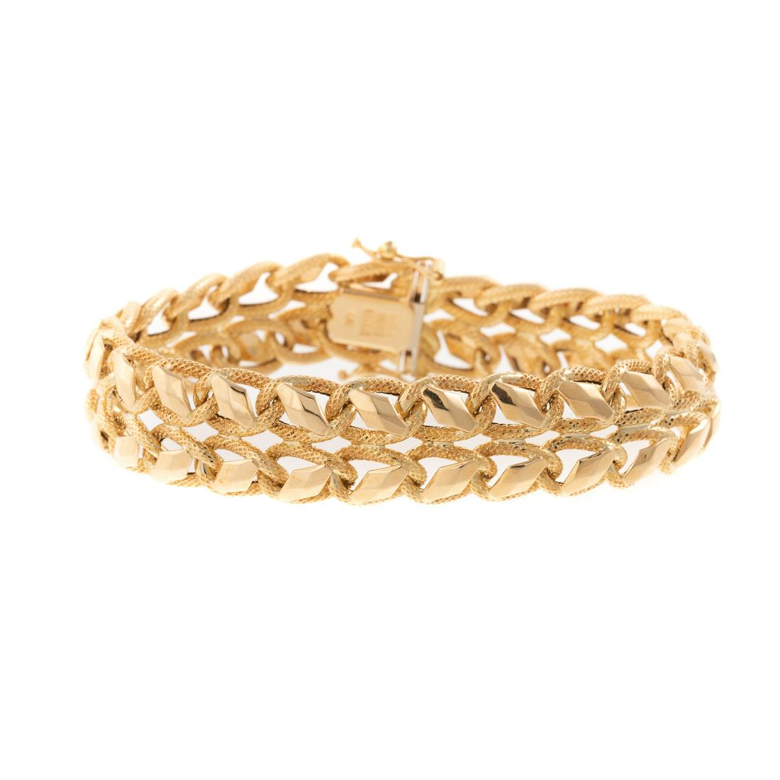 A Wide Italian Woven Link Bracelet in 18K (1 of 3)