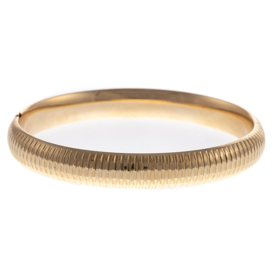 A 14K Ridged Bangle Bracelet (1 of 3)