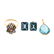 A Collection of Blue Topaz Jewelry in Gold