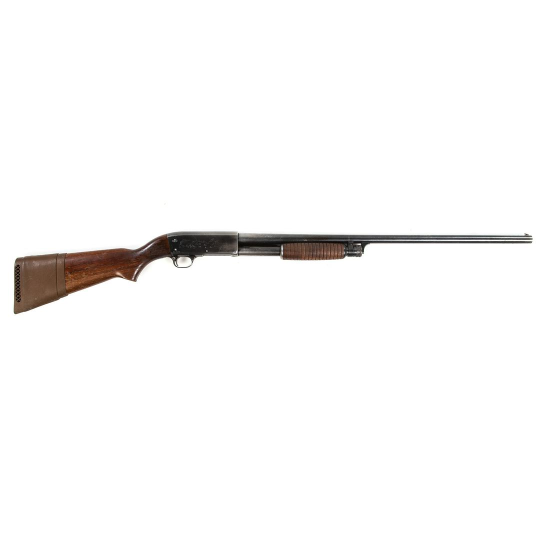 Ithaca Model 37 Featherlight 12 Ga. Pump Shotgun: Engraved receiver sides, 28" barrel, functions.