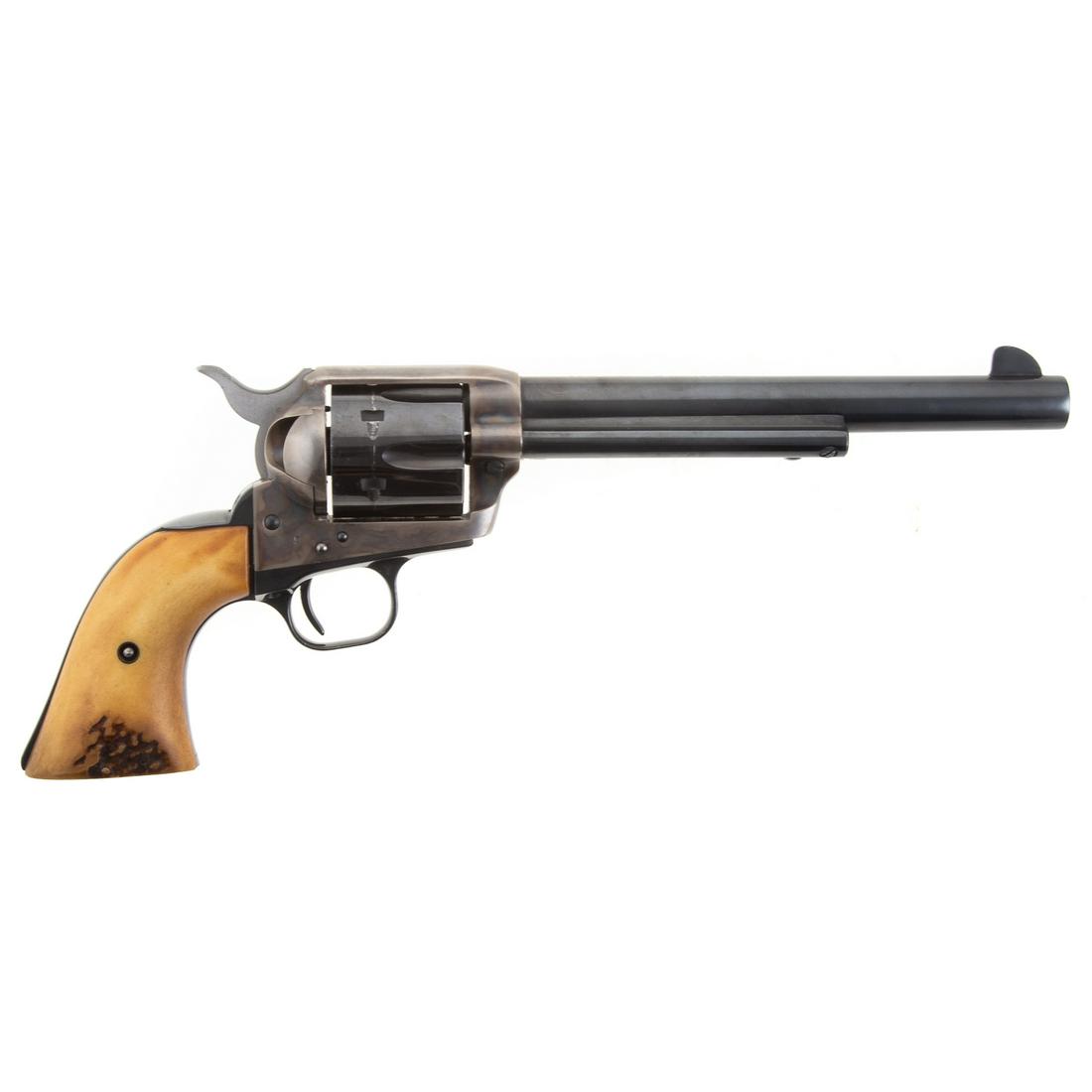 Colt 45 Cal. Single Action Army Revolver: Newer Colt reproduction. Functions, 7 1/2" barrel, serial # SA0638, custom wood grips.