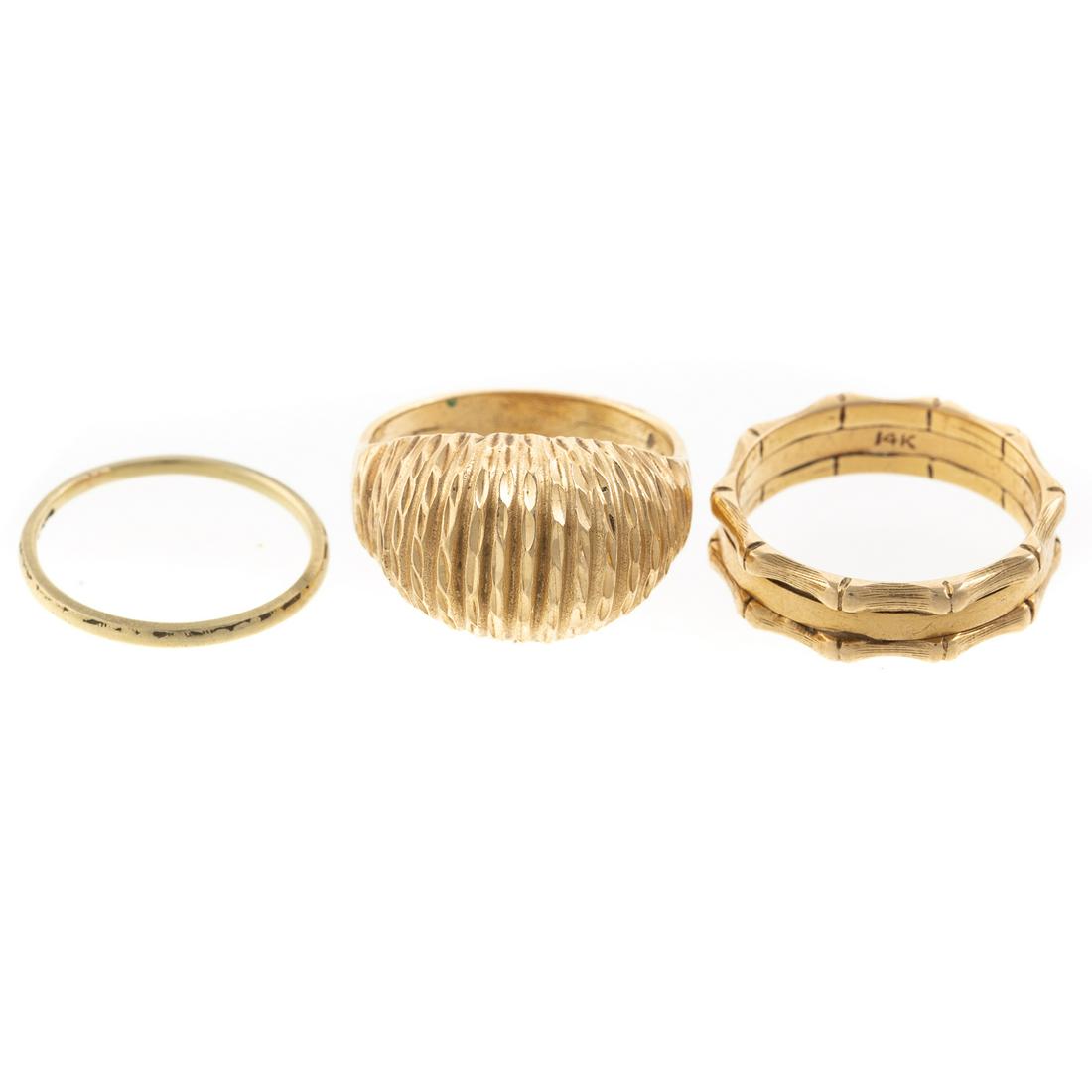 A Collection of Three Gold Rings (1 of 5)