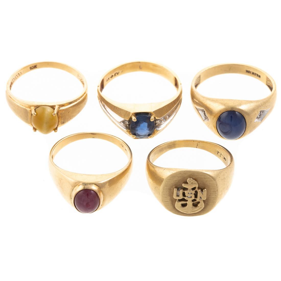 A Large Collection of Men's Rings in 14K & 10K (1 of 7)