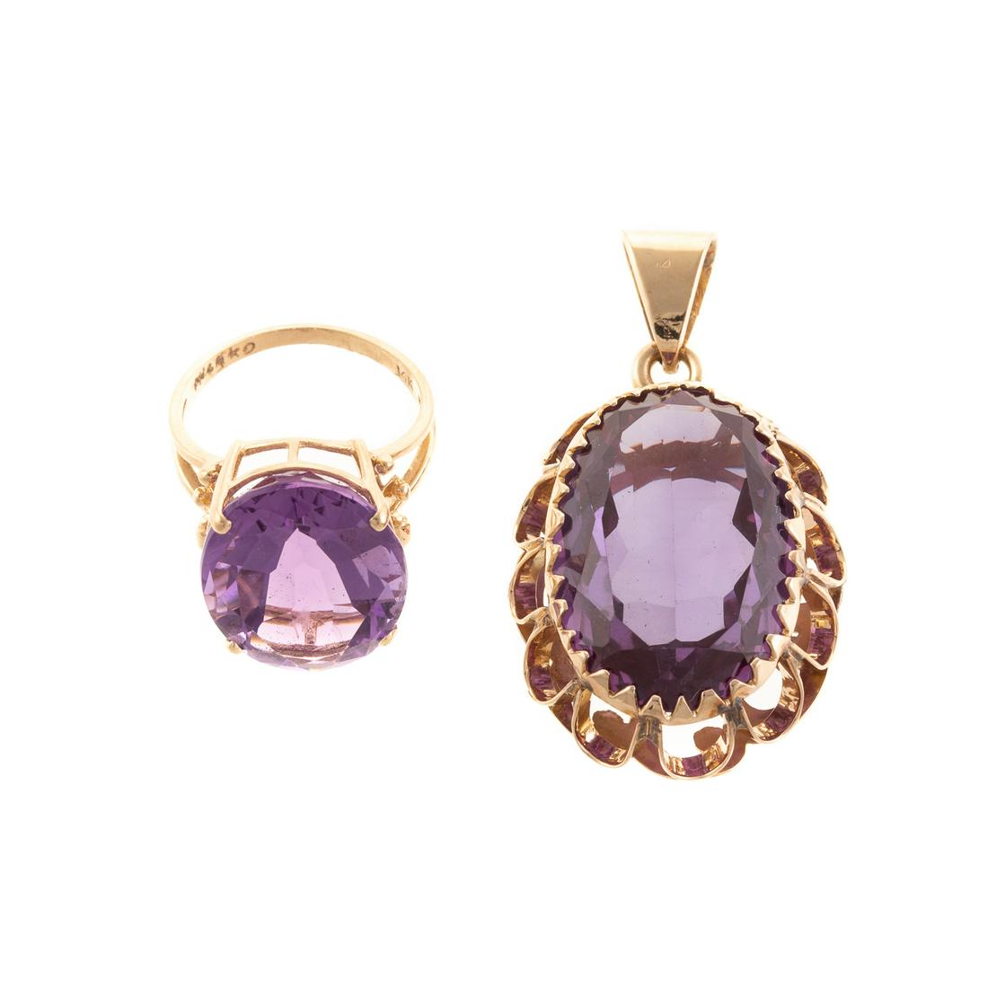 An Amethyst Ring & Color Change Sapphire Pendant (1 of 5)