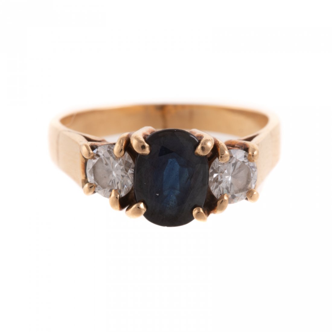 A Classic Sapphire & Diamond Ring in 14K (1 of 4)