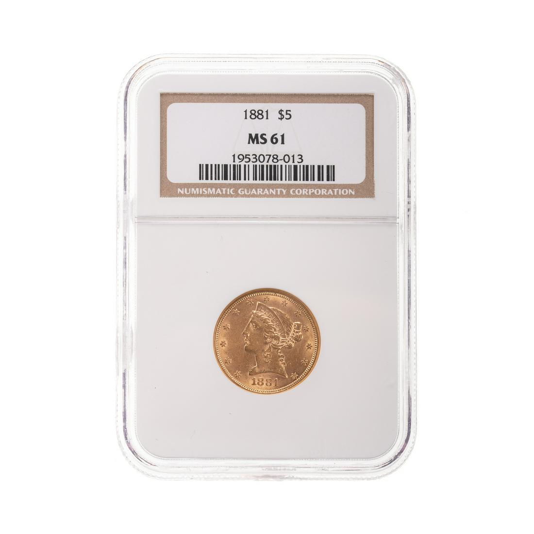 1881 $5 Liberty Gold Half Eagle (1 of 4)