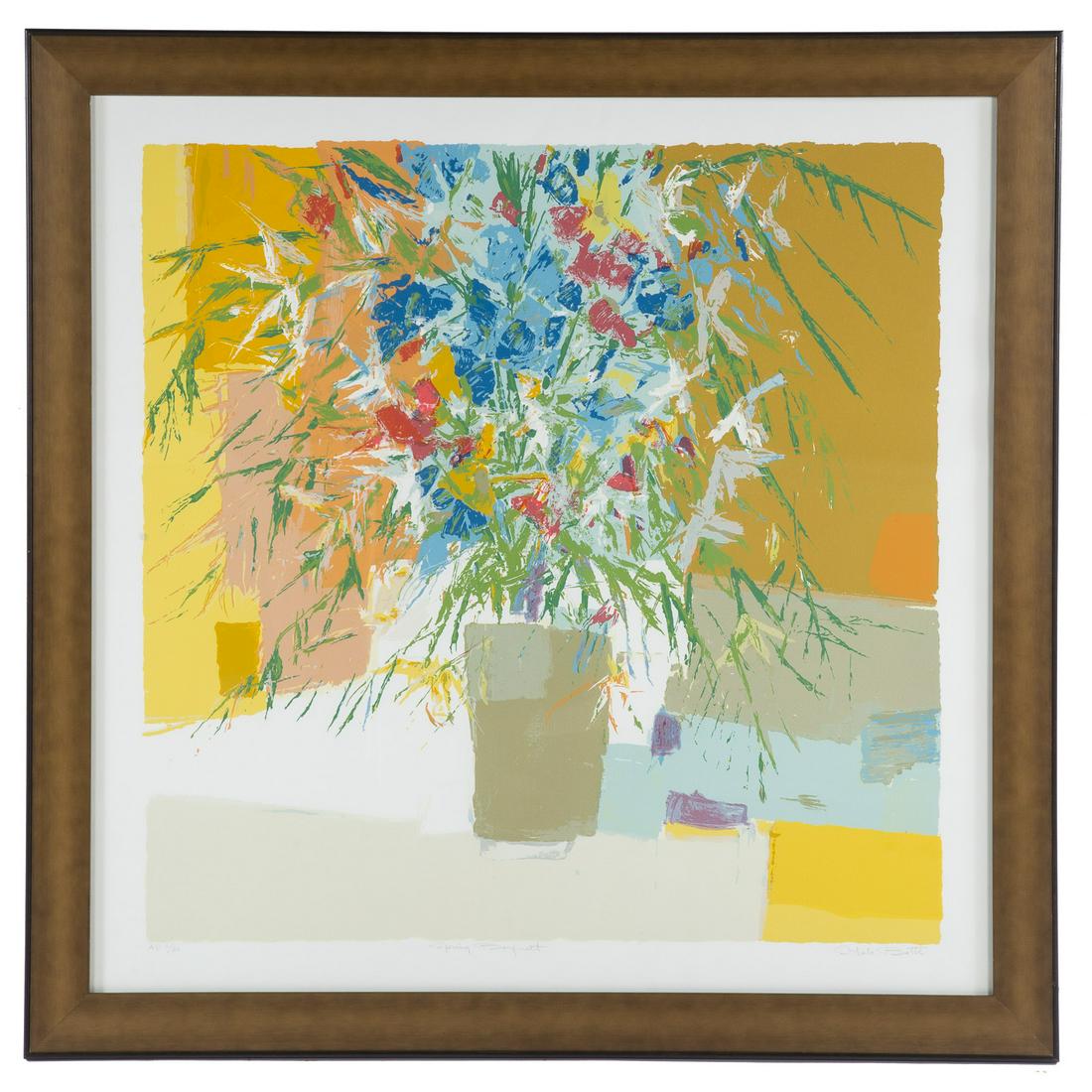 Italo Botti. "Spring Bouquet": (American, 1889-1974). Color serigraph, artist proof, ed. 2/60, pencil signed "Italo Botti" lr, image size: 33 x 33 in., framed.