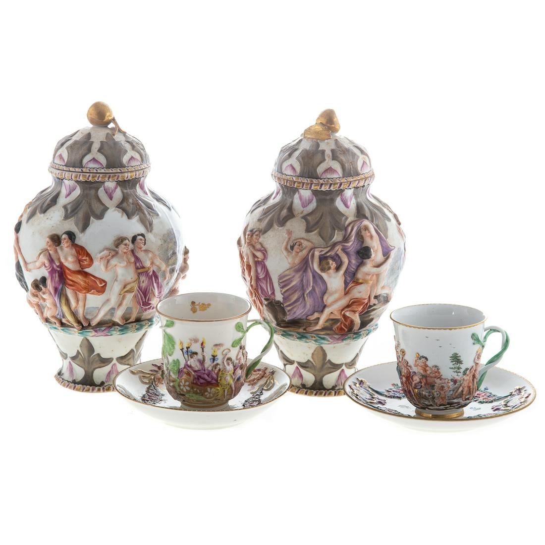 Pair Capodimonte Urns & Cups & Saucers Jun 27, 2020 Alex Cooper in MD