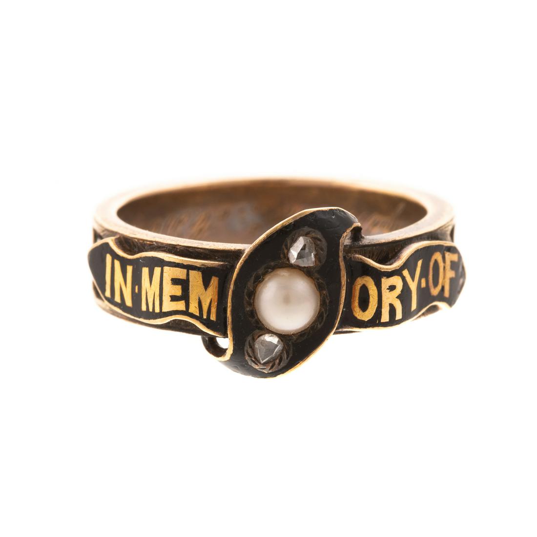 A Victorian Enameled Memento Mourning Hair Band (1 of 5)