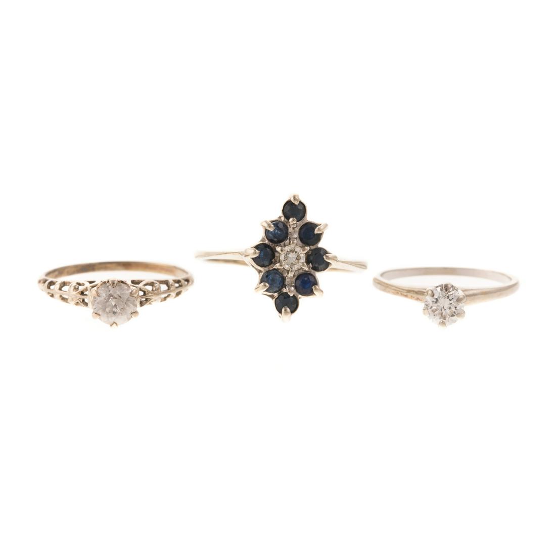 Diamond Solitaire Ring & Sapphire Ring (1 of 7)