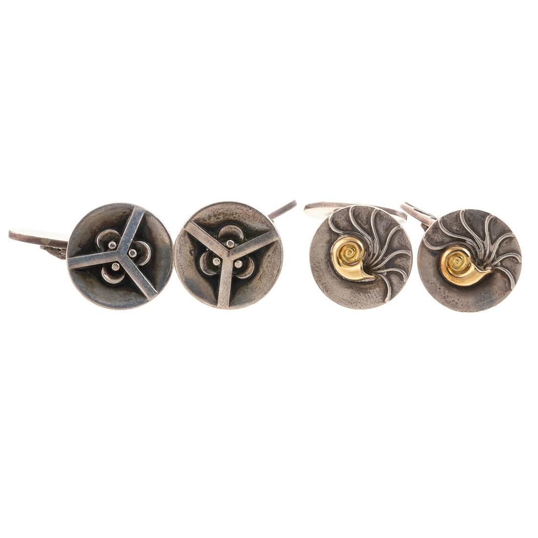 Two Pairs of Georg Jensen Sterling Cufflinks (1 of 6)