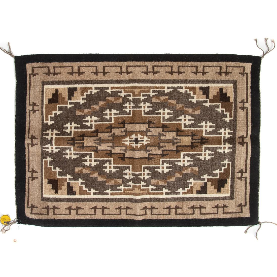 Navajo Two Grey Hill Rug, by Marie Hacker: 21 x 31 1/2 in. From the collection of Philip S. Dubey, noted Asian scholar and antiquarian