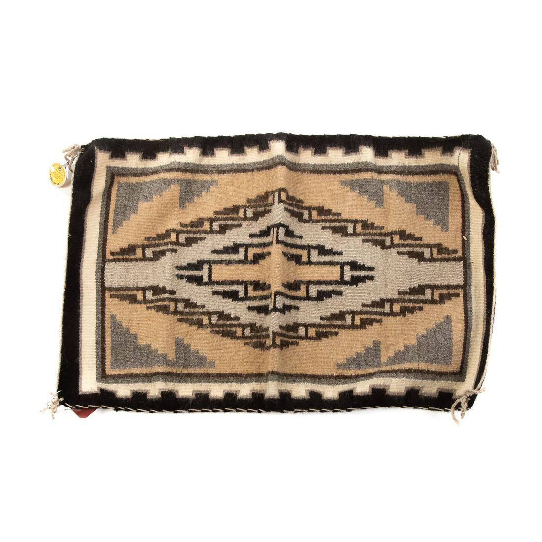 Navajo Two Grey Hill Rug by Loriane Tso: 16 1/2 x 26 in. From the collection of Philip S. Dubey, noted Asian scholar and antiquarian