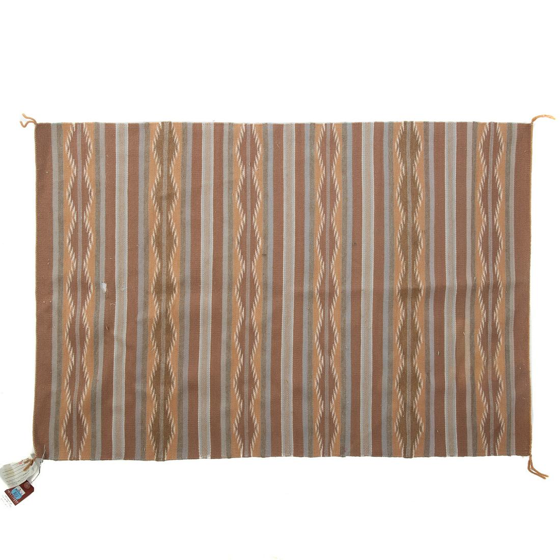 Navajo Tan Collar Rug by Anna Clyde: 30 1/2 x 44 1/2 in. From the collection of Philip S. Dubey, noted Asian scholar and antiquarian