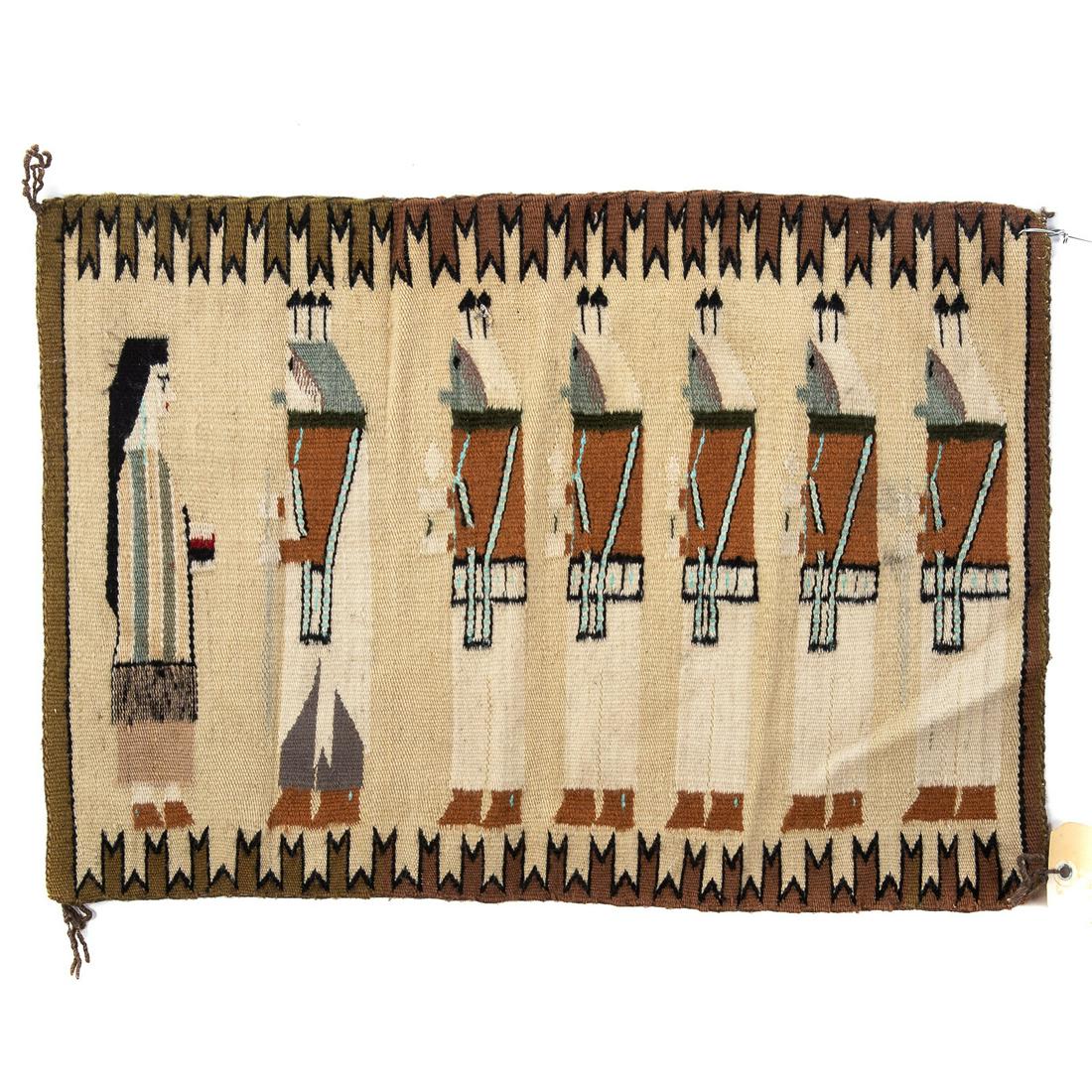 Navajo Story Teller Rug: 15 x 21 1/2 in. From the collection of Philip S. Dubey, noted Asian scholar and antiquarian