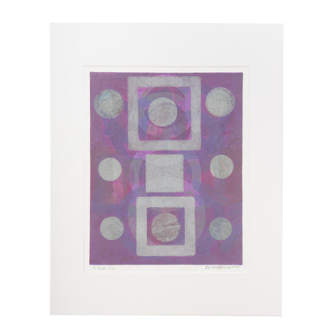 Evangeline Montgomery. "Purple Que," Etching (1 of 5)