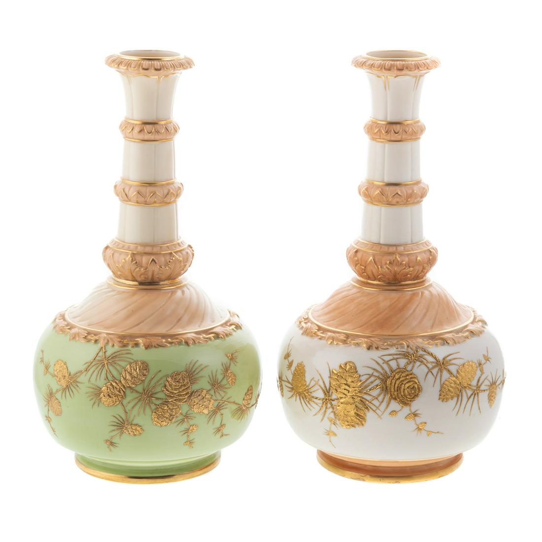 Near Pair Locke Worcester Bottle Vases (1 of 6)