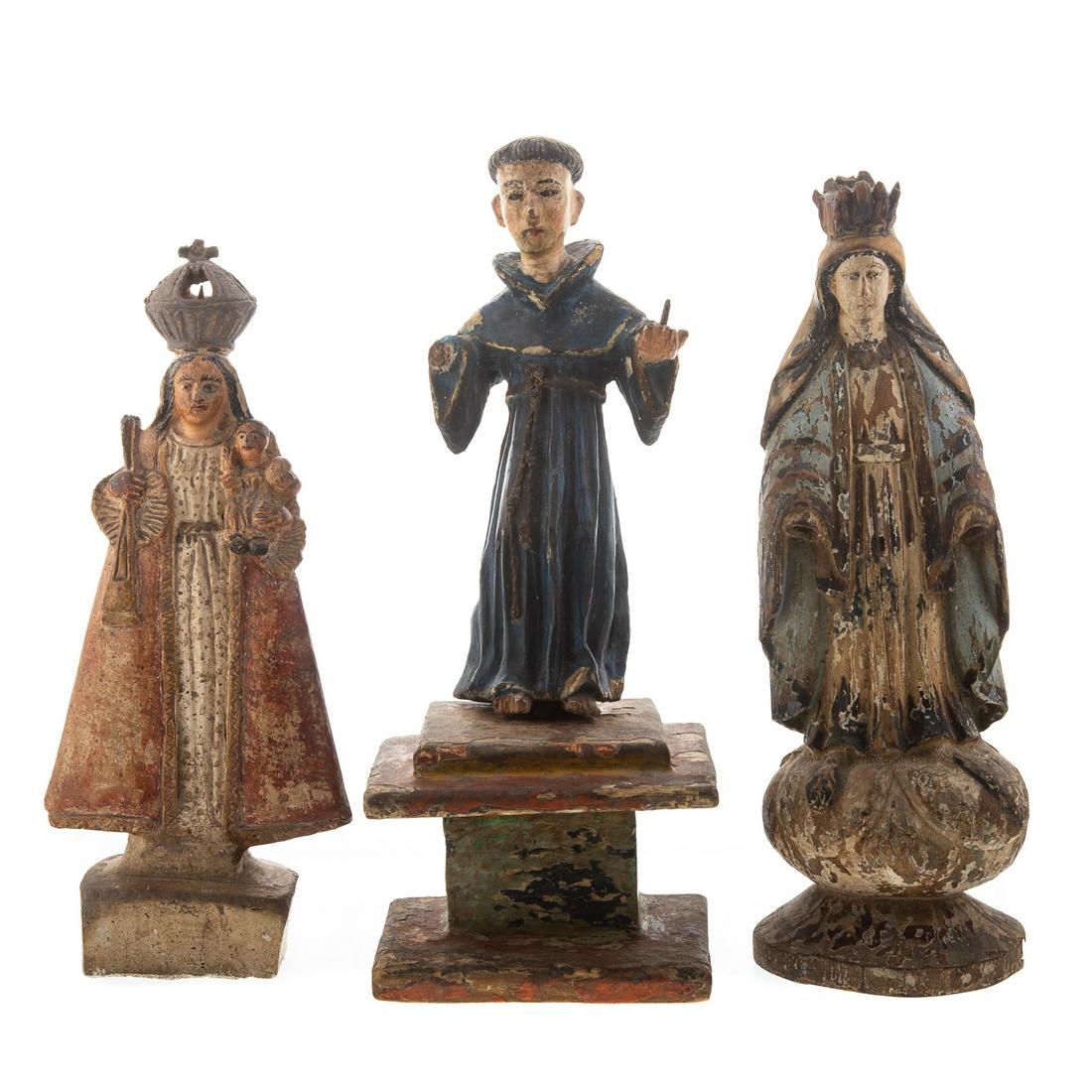 Three Spanish Colonial Santos Figures (1 of 6)