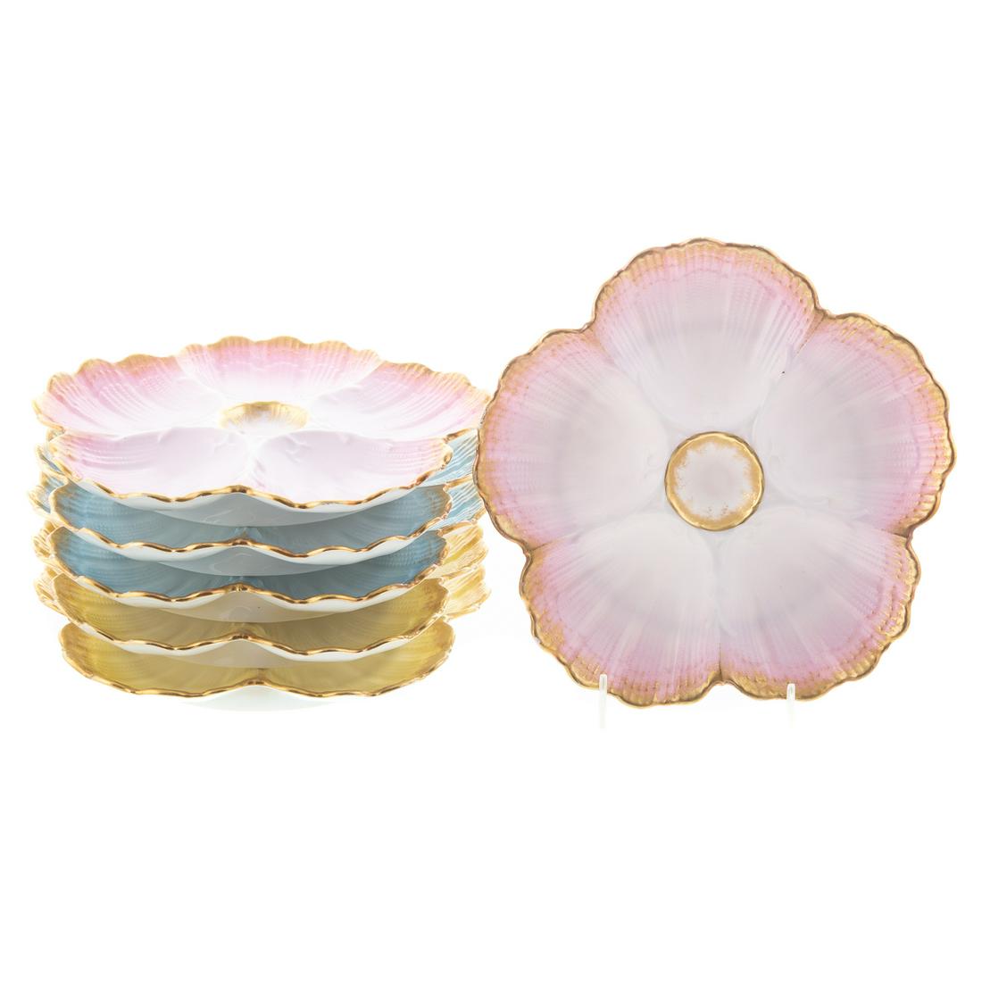 Six Limoges Porcelain Oyster Plates (1 of 5)