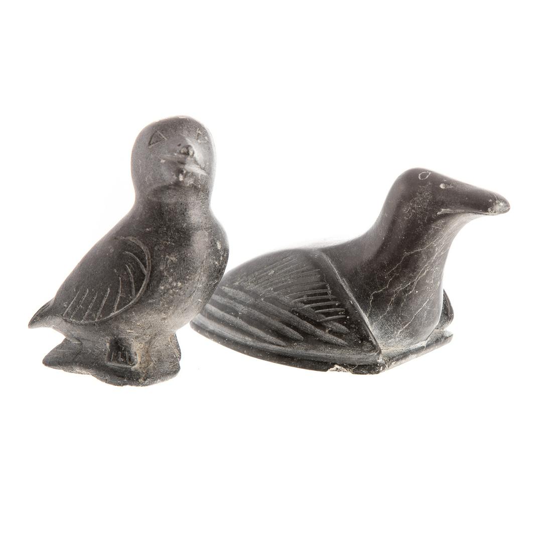 Two Inuit Carved Soapstone Bird Figures (1 of 6)