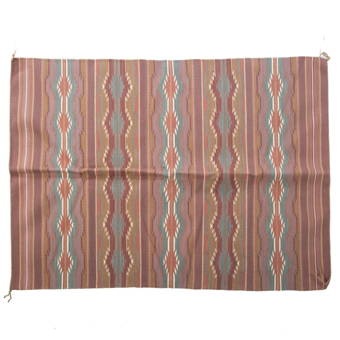 Large Navajo Rug by Ruth Nelwood: 34 1/2 x 47 in. From the collection of Philip S. Dubey, noted Asian scholar and antiquarian.