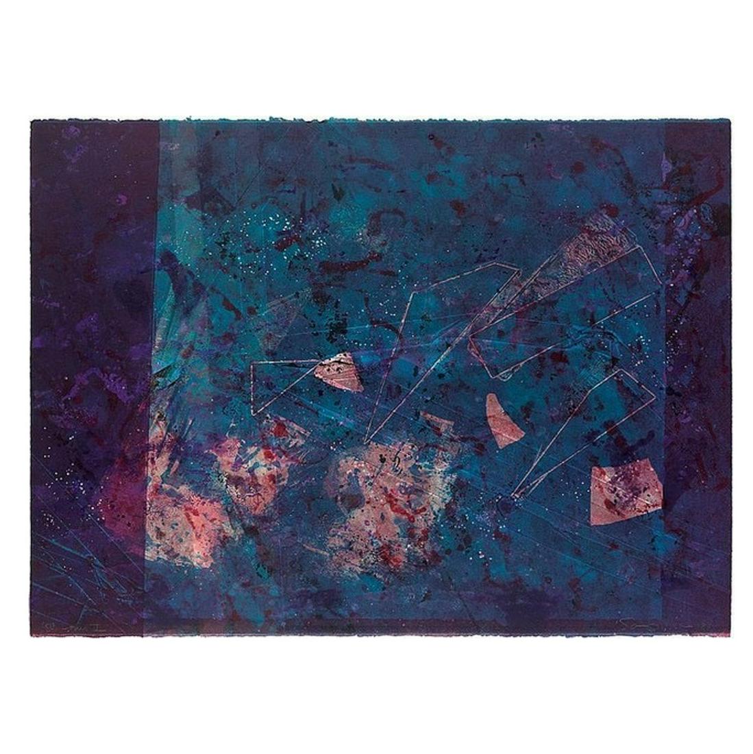Sam Gilliam. "St. Louis V," Mixed Media: (American, b. 1933). Color monotype and embossing on Arches Silkscreen 88, 1980, pencil signed and dated, lr, titled in pencil, ll, printed by Dan Gualdoni at the Washington University Printmaking Wor