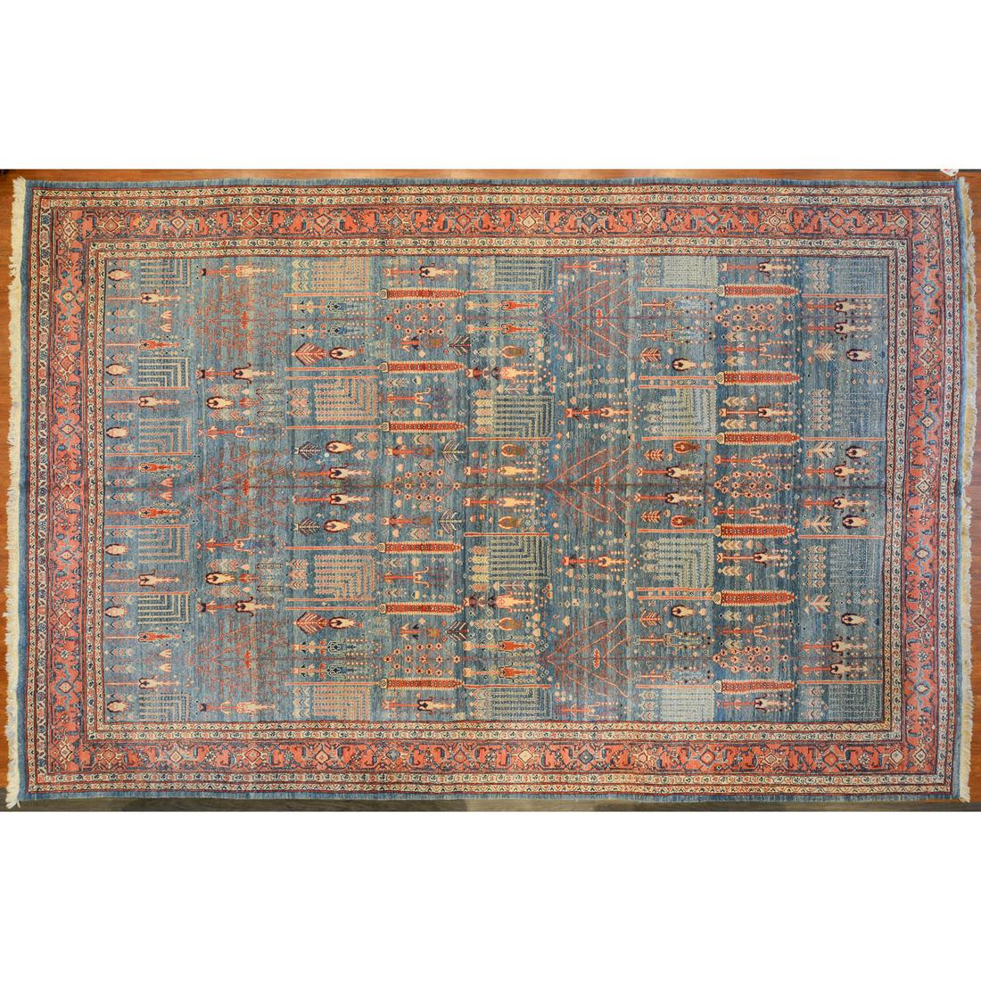 Semi-Antique Azeri Carpet, Turkey, 11.9 x 18.1: Second quarter-20th century; hand-knotted, wool pile on cotton foundation.