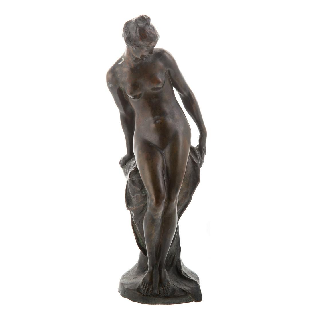 Pompeian Bronze, Bathing Diana: First quarter, 20th century; classical style female nude, marked, "Pompeian," 10 in. H.