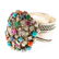 A Vintage Indian Floral Gemstone Ring in Sterling - 3