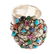 A Vintage Indian Floral Gemstone Ring in Sterling - 6
