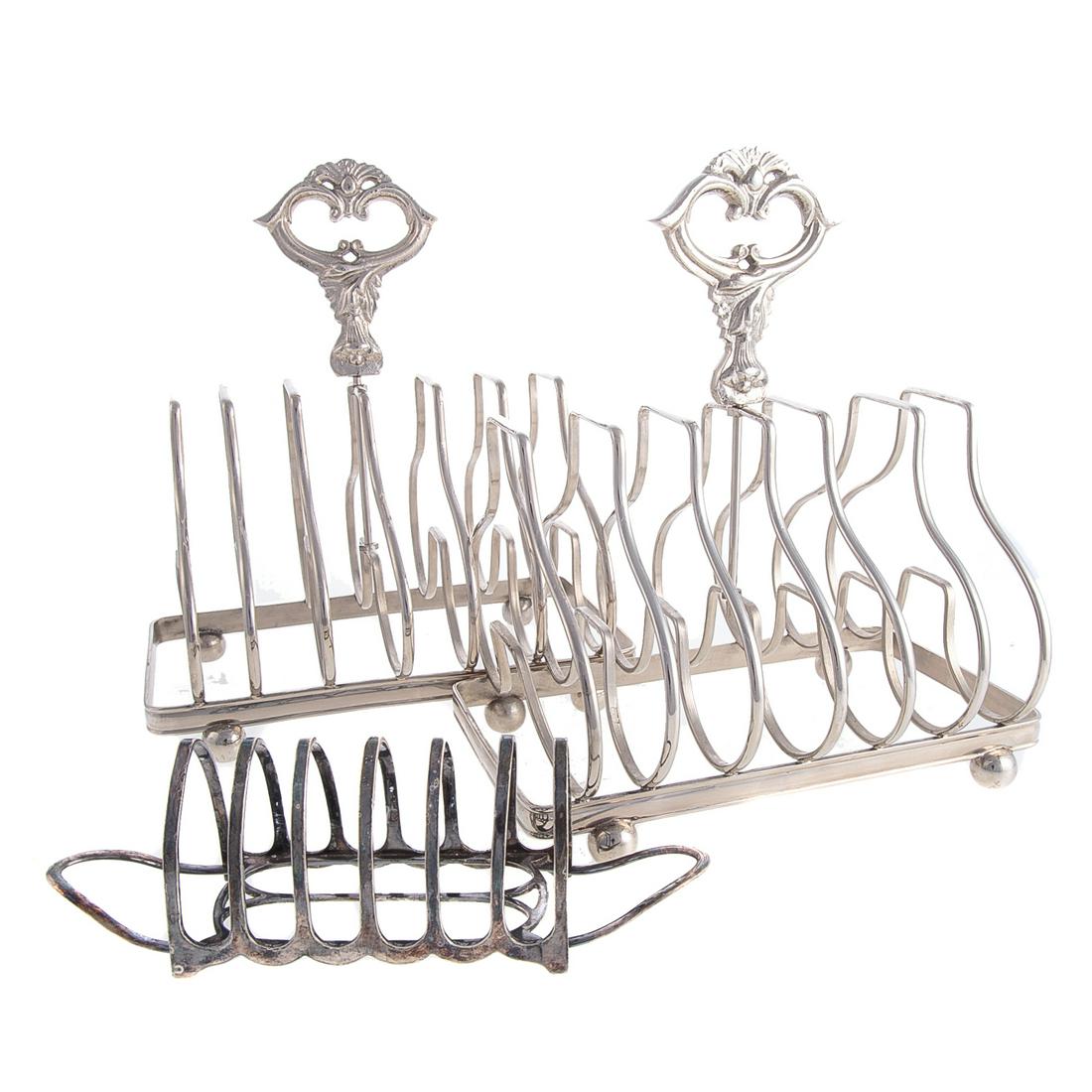 Three English Silver Plated Toast Racks (1 of 4)