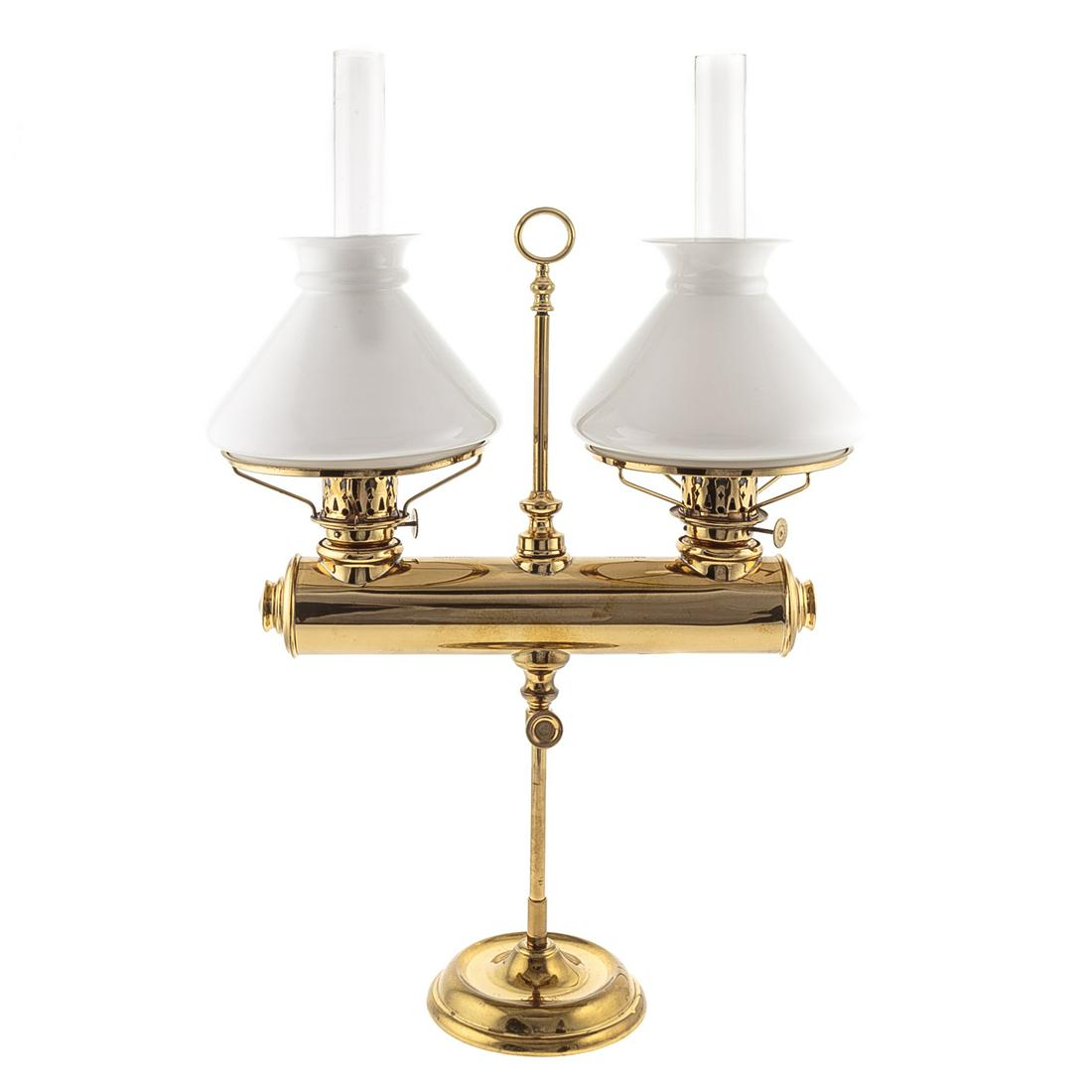 Unusual Brass Double Light Student Lamp (1 of 4)