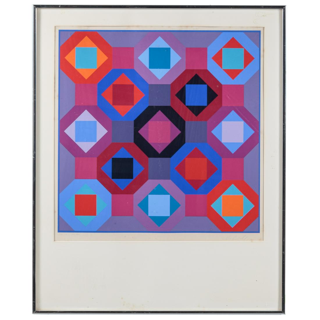 Victor Vasarely. "Oc-Ta," color screenprint (1 of 4)