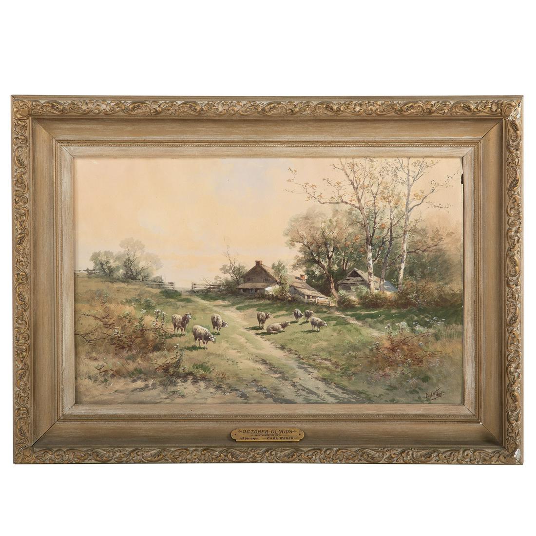 Carl Weber. "October Clouds," watercolor (1 of 5)