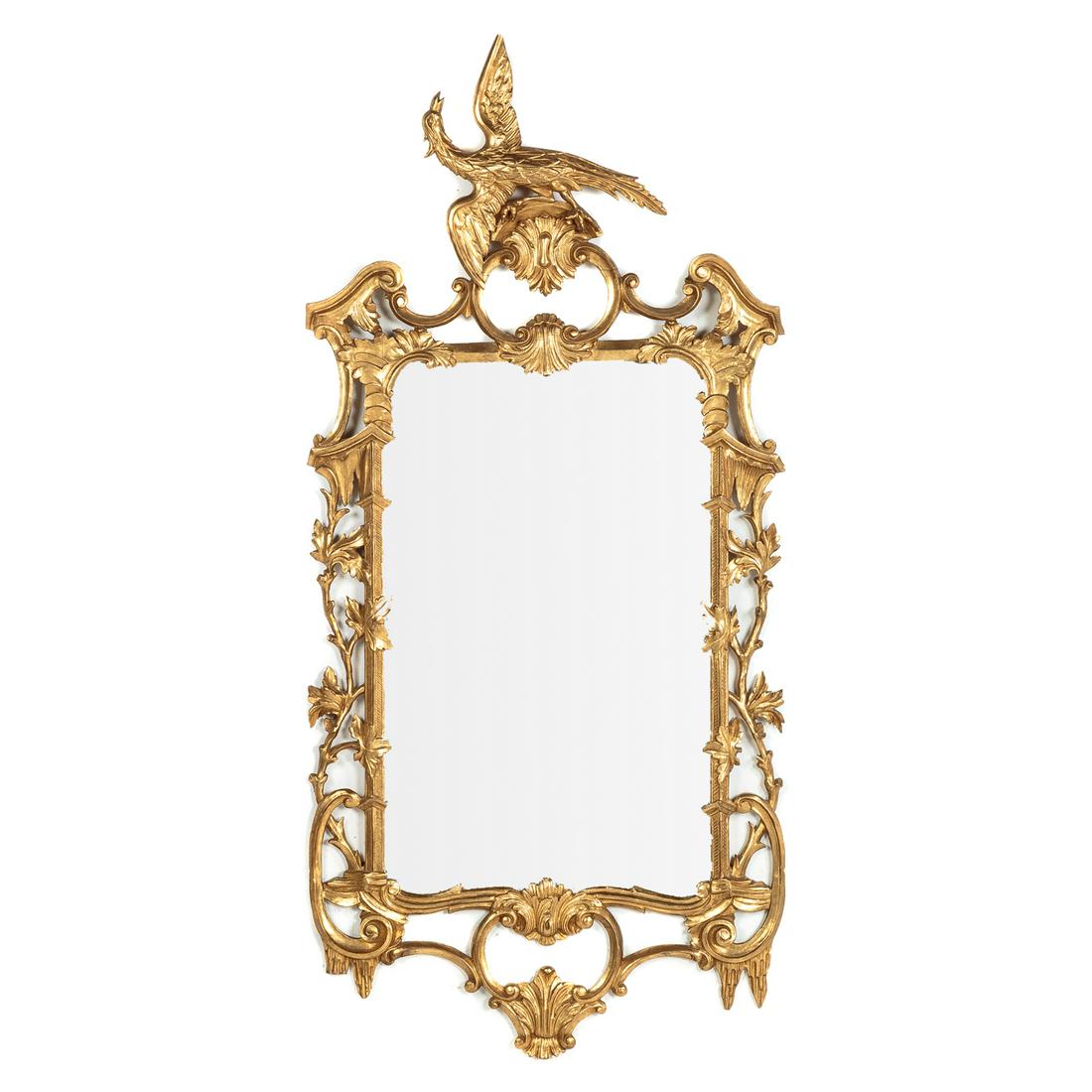George II Style Chinese Chippendale Gilded Mirror (1 of 5)