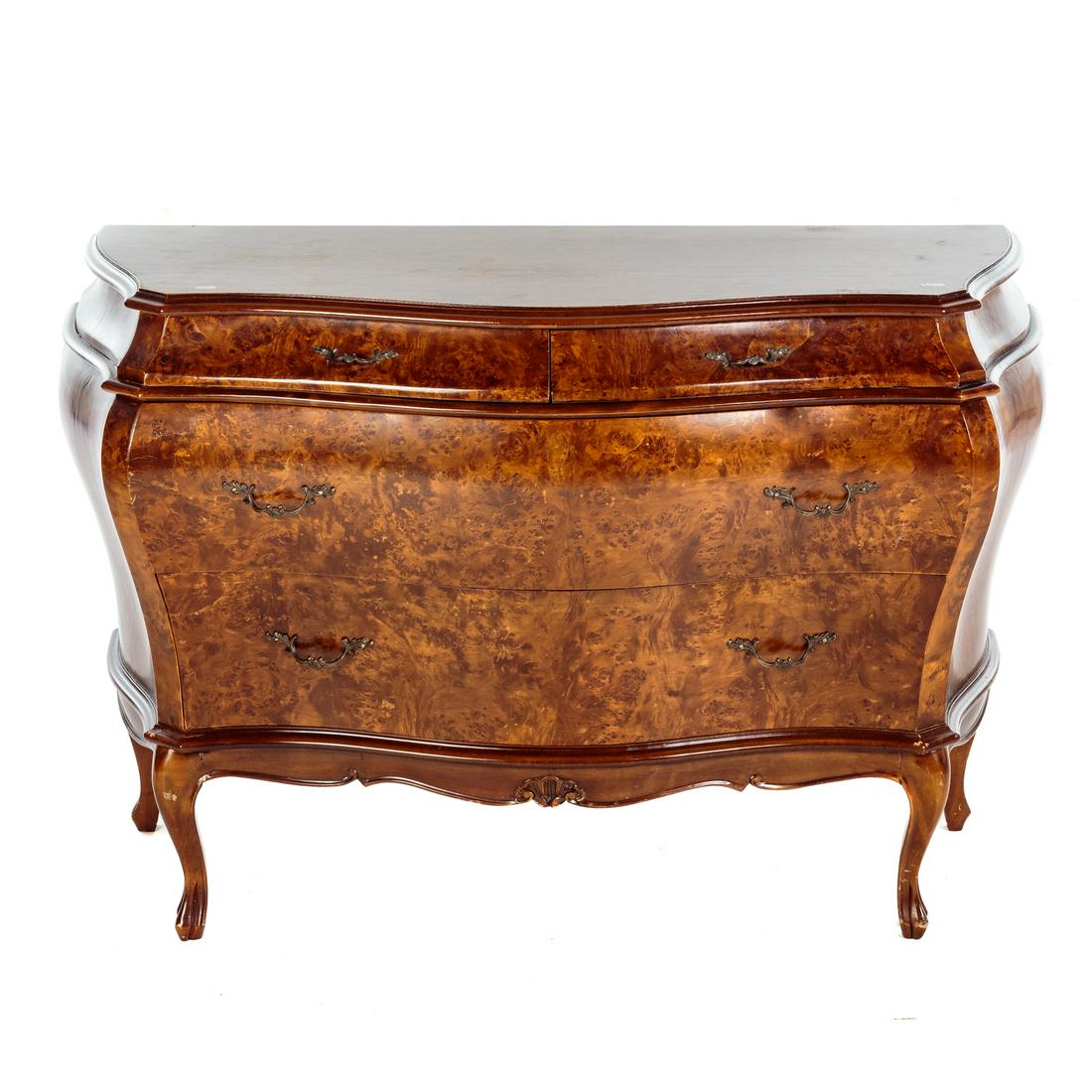 Louis XV Style Burled Walnut Commode (1 of 7)