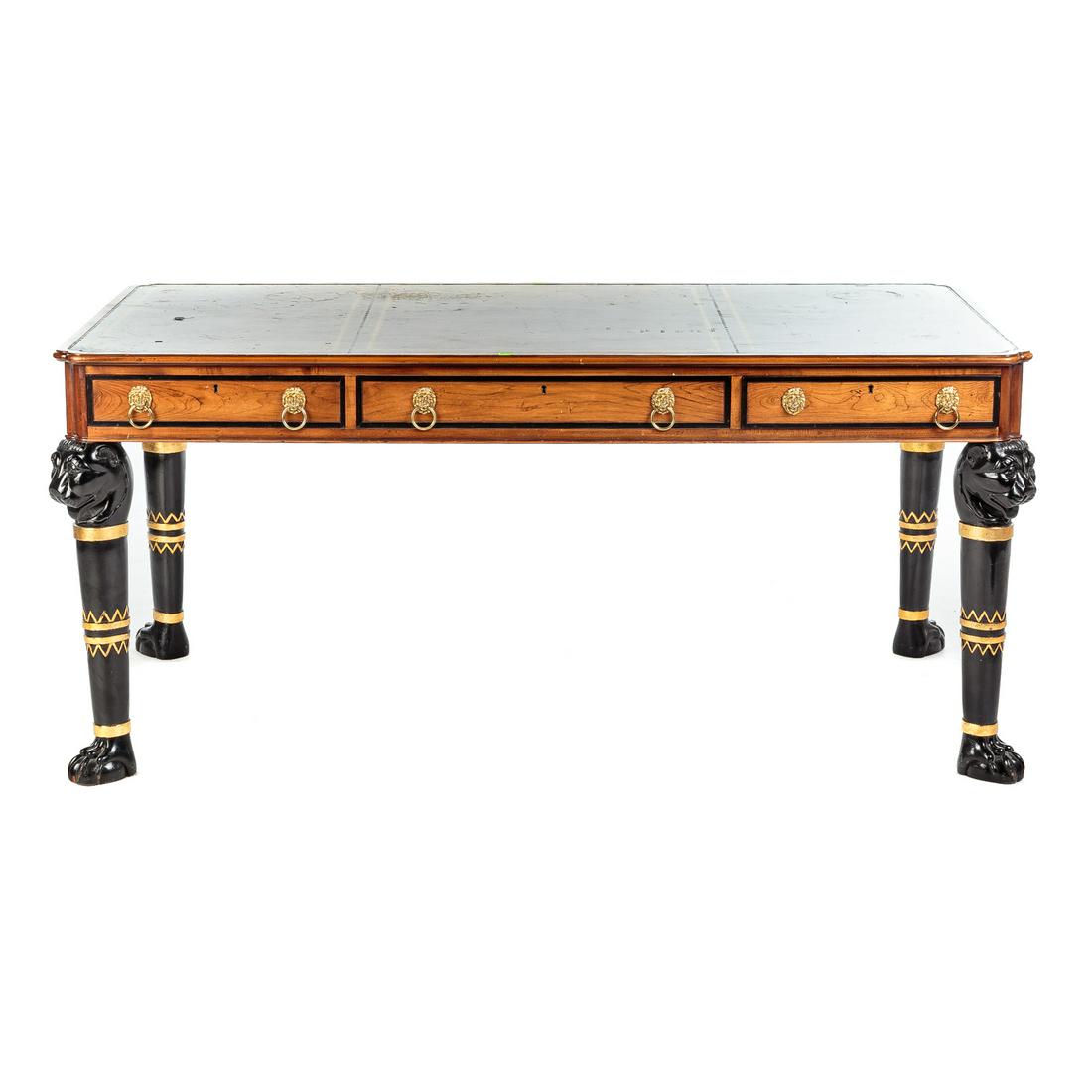 Baker Egyptian Revival Leather Top Desk (1 of 10)