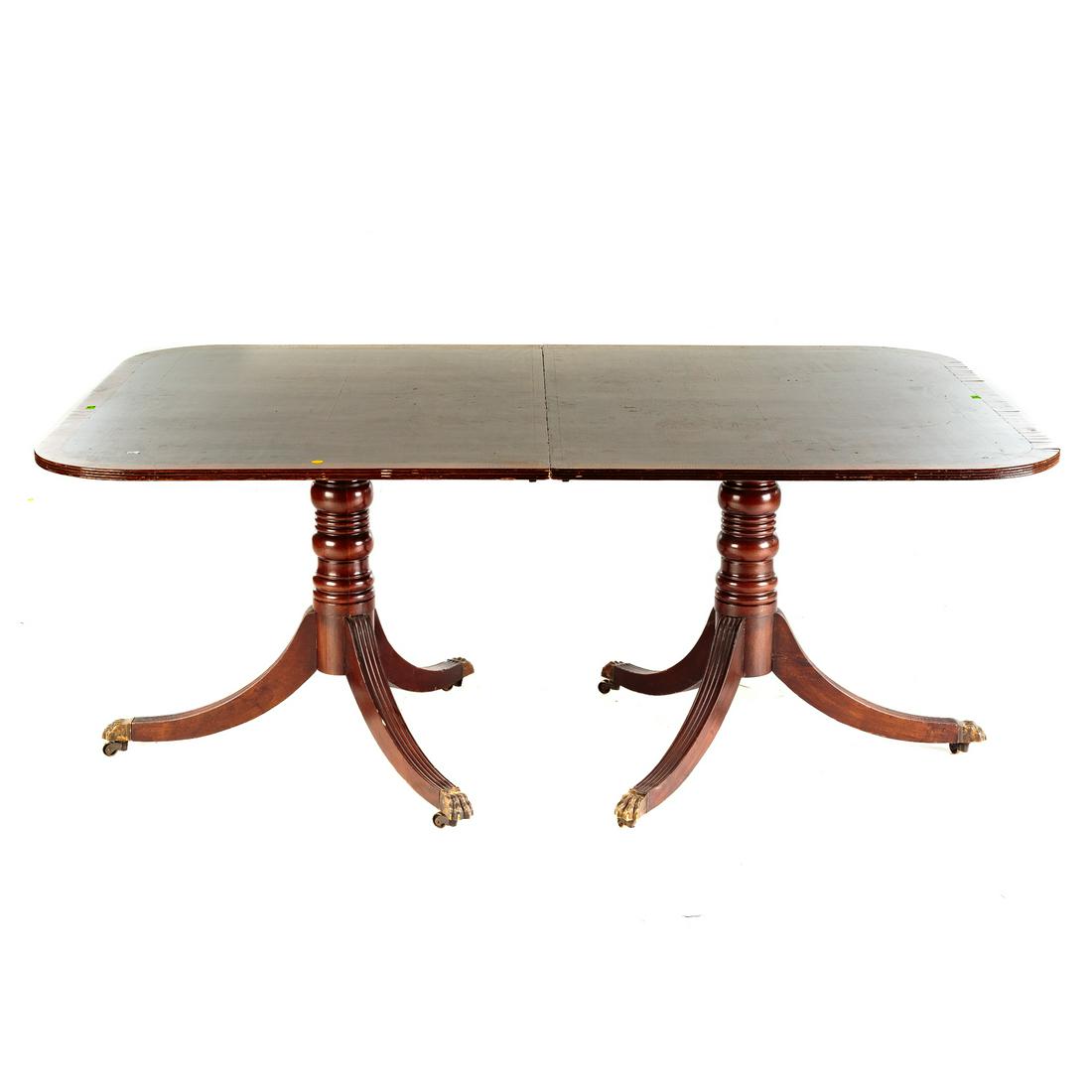 Georgian Style Banded Mahogany Dining Table (1 of 6)