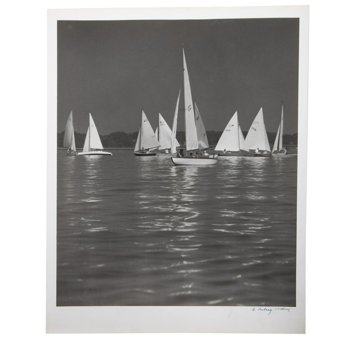 A. Aubrey Bodine. "Comets on the Severn River": (American, 1906-1970). Gelatin silver print, signed "A. Aubrey Bodine" lr, photographer stamp on verso, 14 x 11 in., unframed.