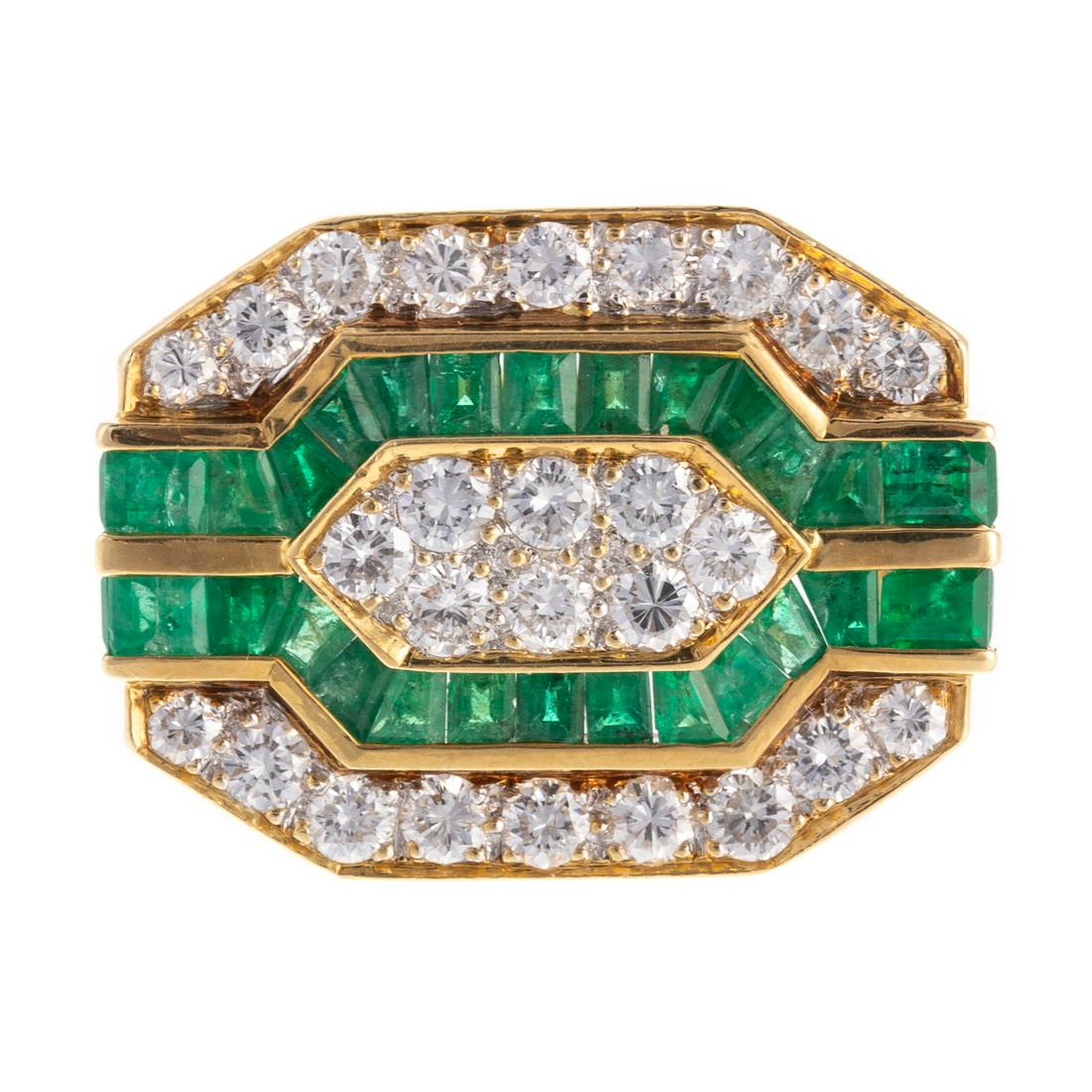 A Bold Diamond & Emerald Ring in 18K (1 of 7)