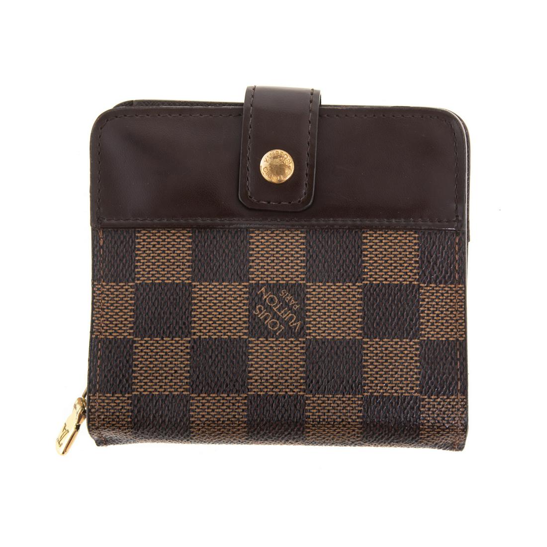 A Louis Vuitton Damier Ebene Compact Zip Wallet (1 of 7)