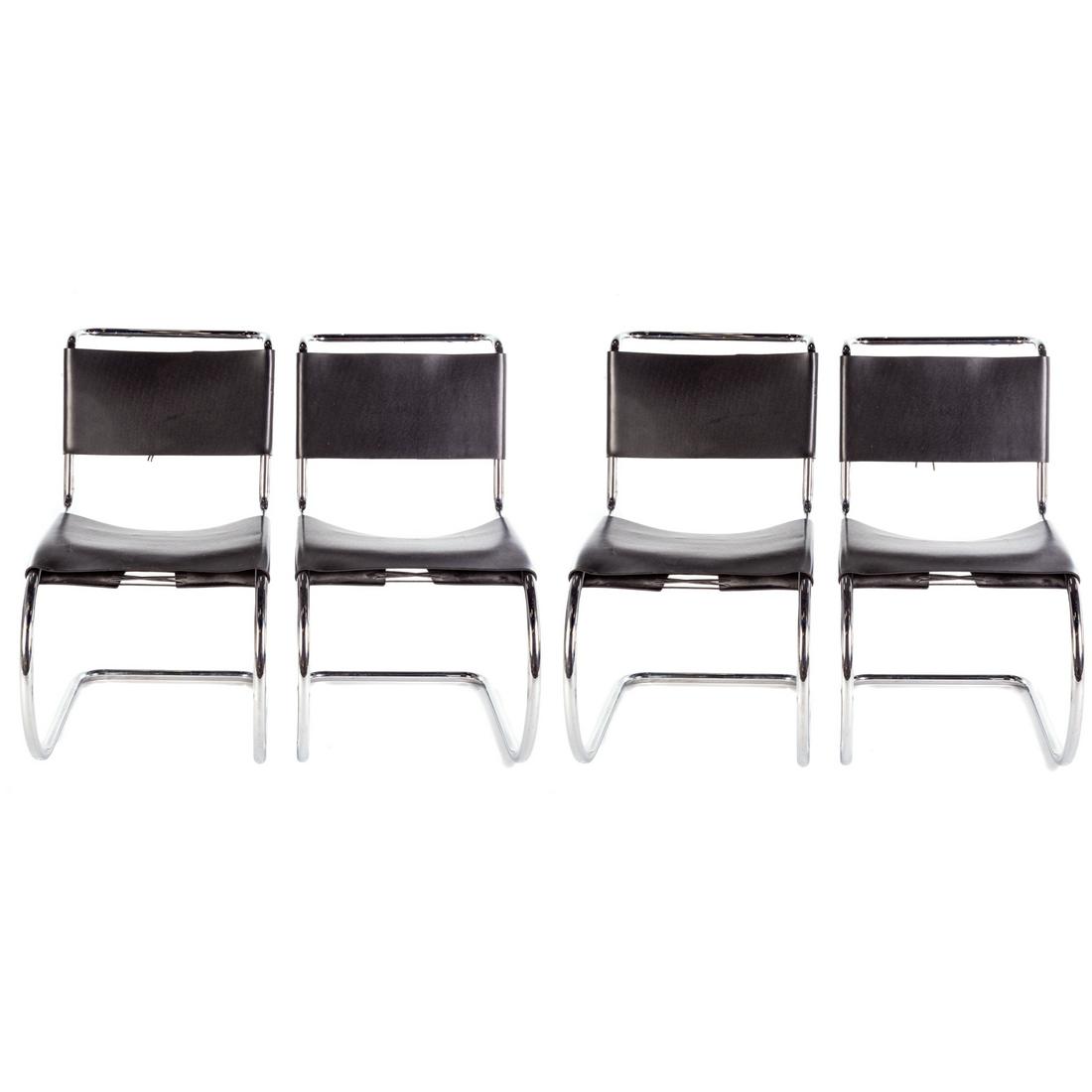4 Mies Van Der Rohe MR Leather Chairs For Knoll (1 of 7)